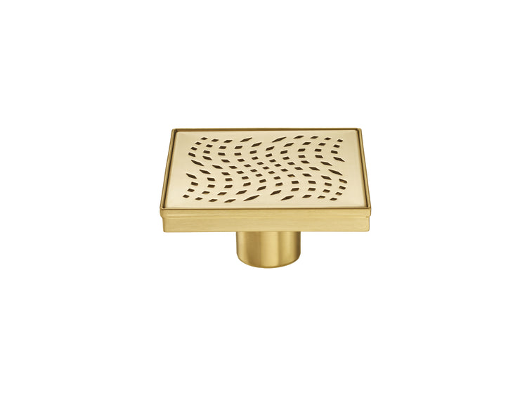 5" Square Shower Drain-Curved Quadrato Pattern