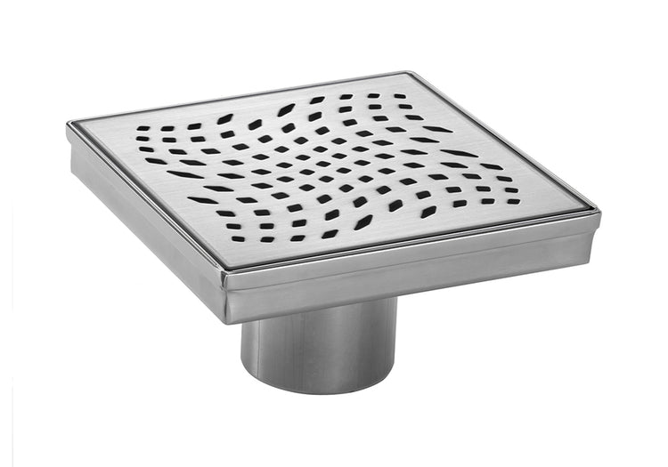 5" Square Shower Drain-Curved Quadrato Pattern