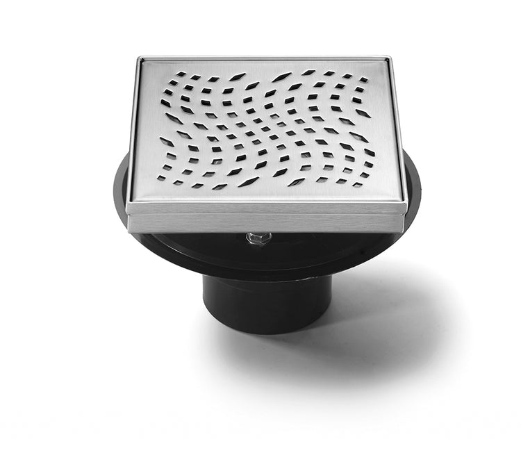 5" Square Shower Drain-Curved Quadrato Pattern